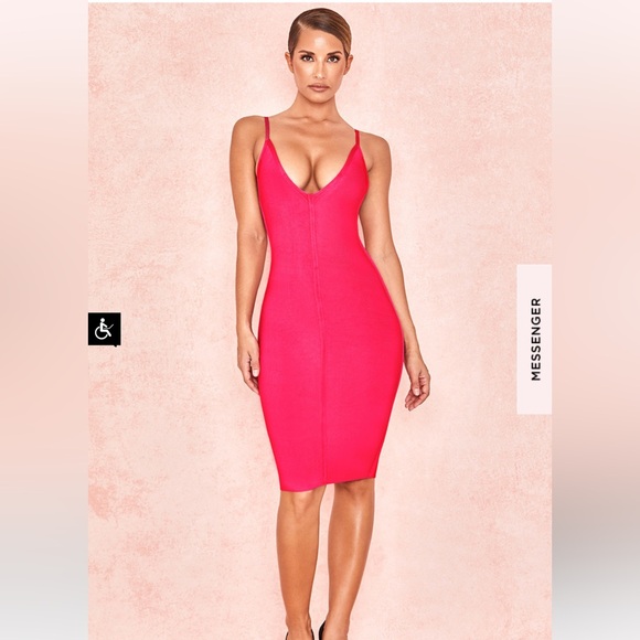 House of CB Savannah Deep V Bandage Midi Dress - Picture 3 of 14